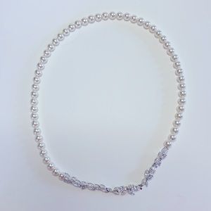Swarovski crystal and imitation pearl necklace